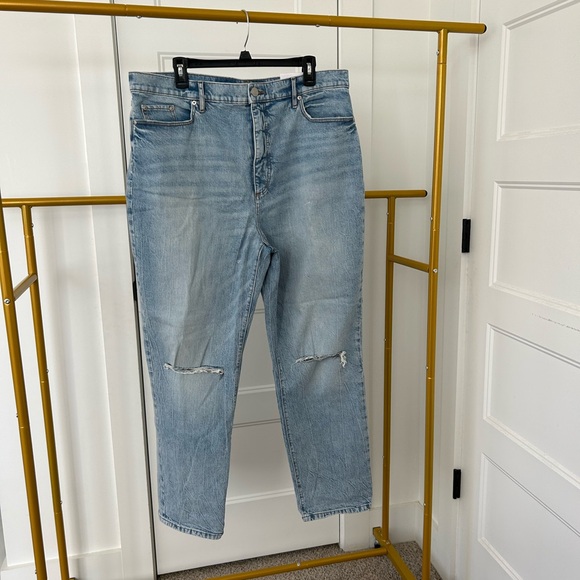 LOFT NWT Distressed 90’s Style Relaxed High Waist Boyfriend Jeans - Picture 1 of 6